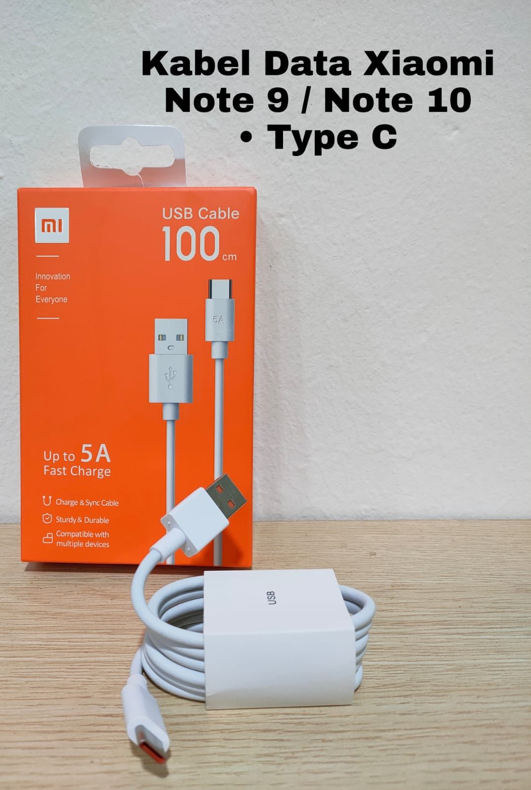 KABEL DATA XIAOMI 5A NOTE 9 / NOTE 10 TYPE C 100% (GM)